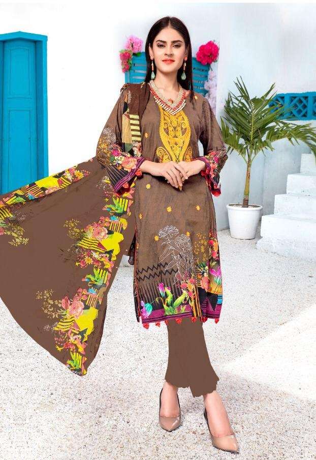 Aafrozeh Regalia Cotton Print Karachi Suits  On Wholesale