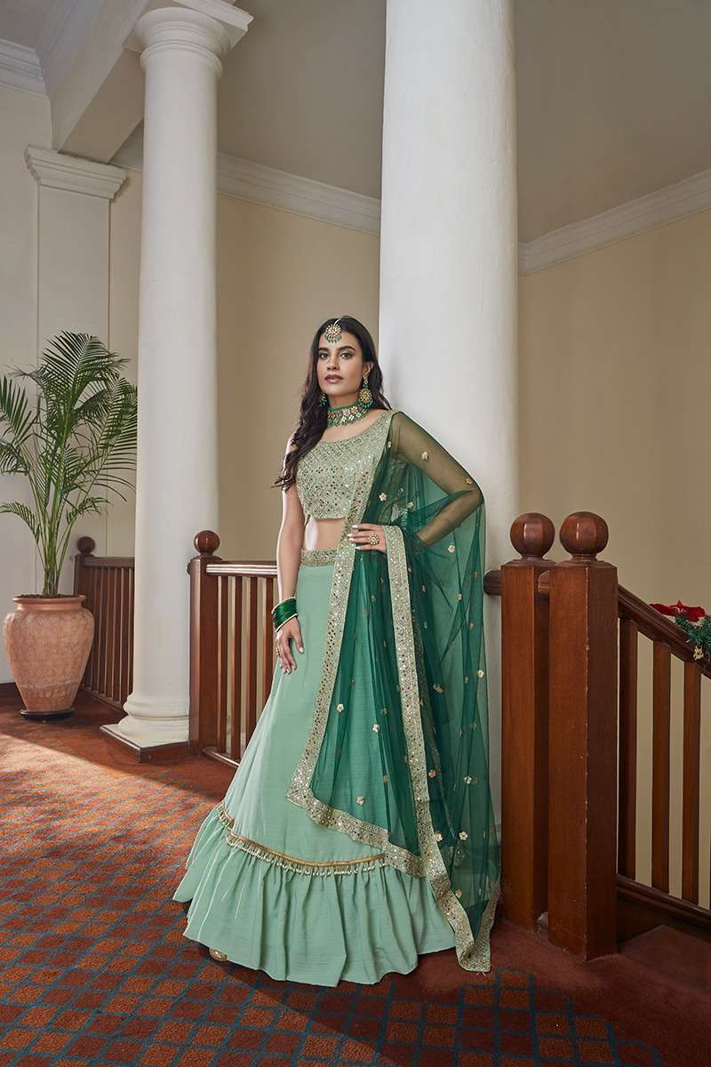 Aahvan Rivaaz Exclusive Silk Designer Lehenga On Wholesale