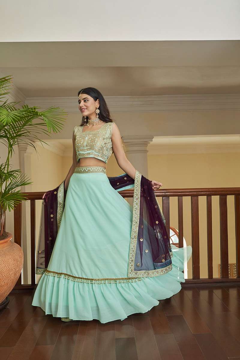 Aahvan Rivaaz Exclusive Silk Designer Lehenga On Wholesale