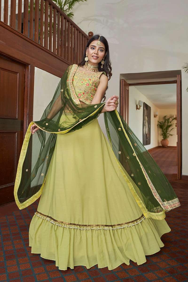 Aahvan Rivaaz Exclusive Silk Designer Lehenga On Wholesale