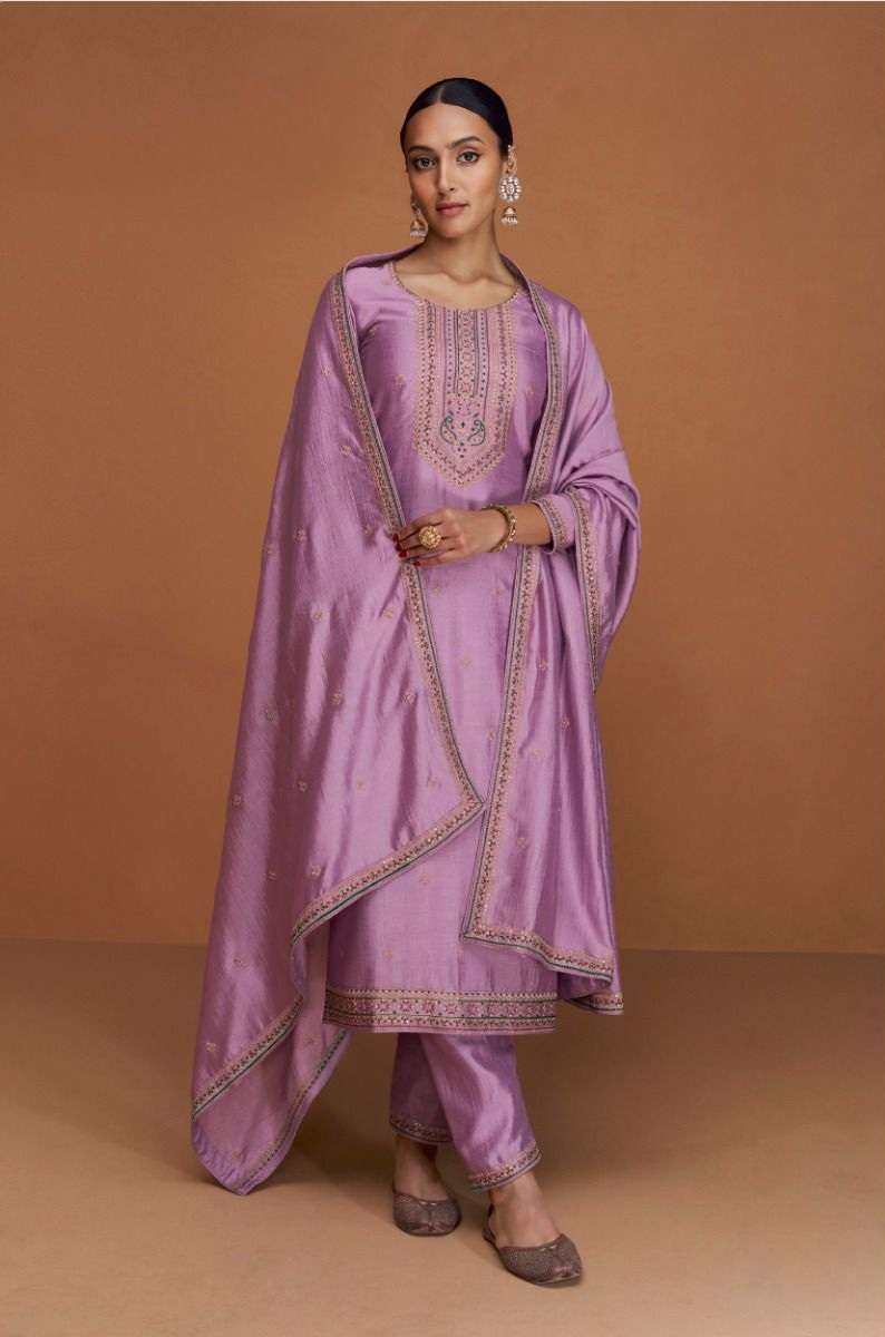 Shehzadi Purple Anarkali Gota Lace Kurta With Pant And Dupatta – EverBloom