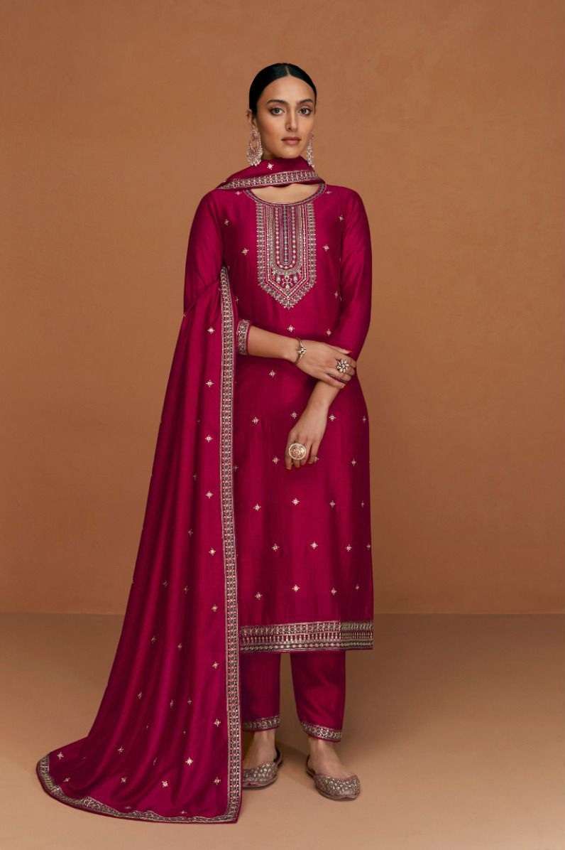  Aashirwad Gulkand Myra Premium Silk Designer Salwar Suit On Wholesale
