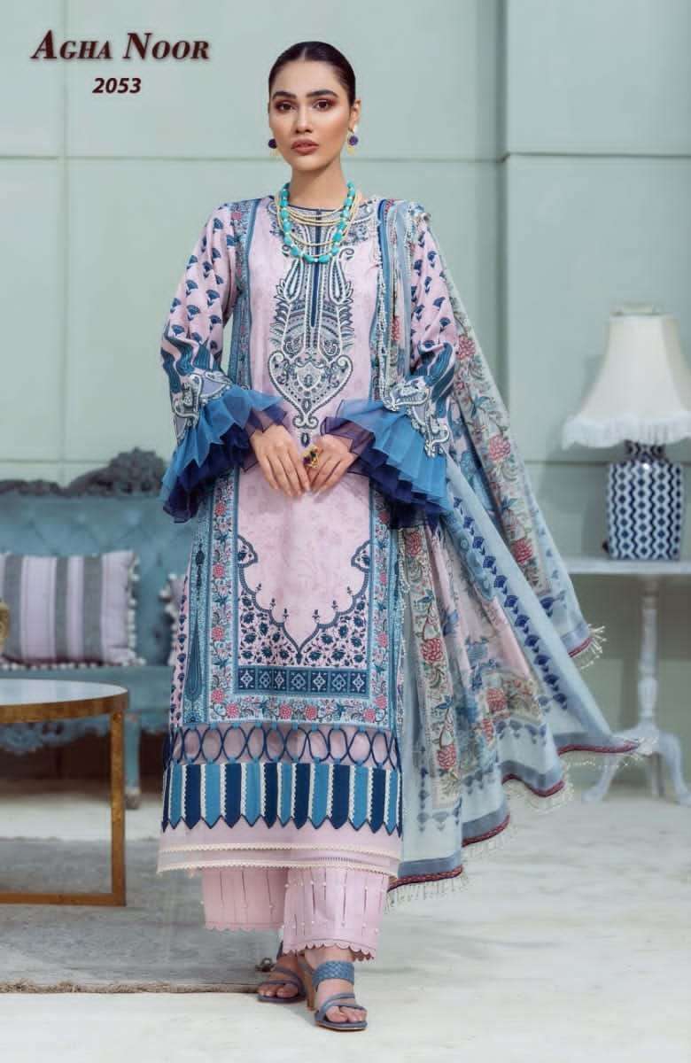 Agha Noor Vol 6 By Karachi Cotton Unstiched Salwar Suits On Wholesale
