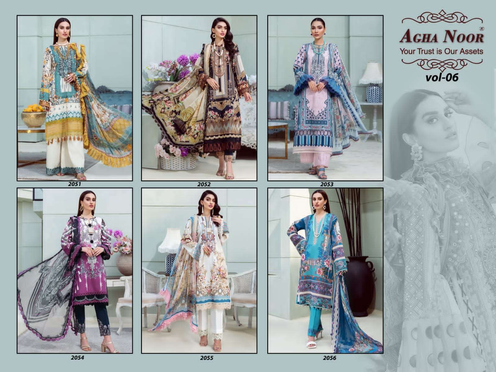 Agha Noor Vol 6 By Karachi Cotton Unstiched Salwar Suits On Wholesale