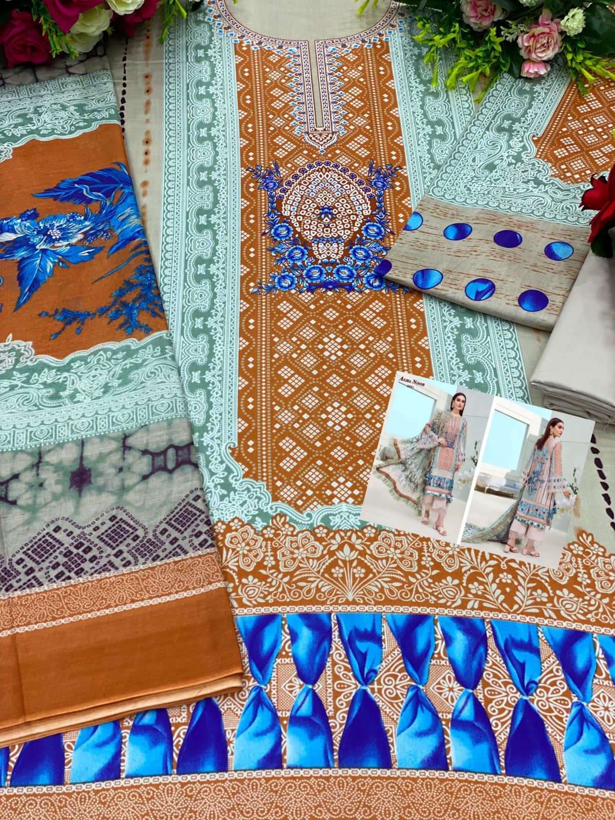 Agha Noor Vol 7 Heavy Luxury Lawn Cotton Printed Dress Materials On Wholesale