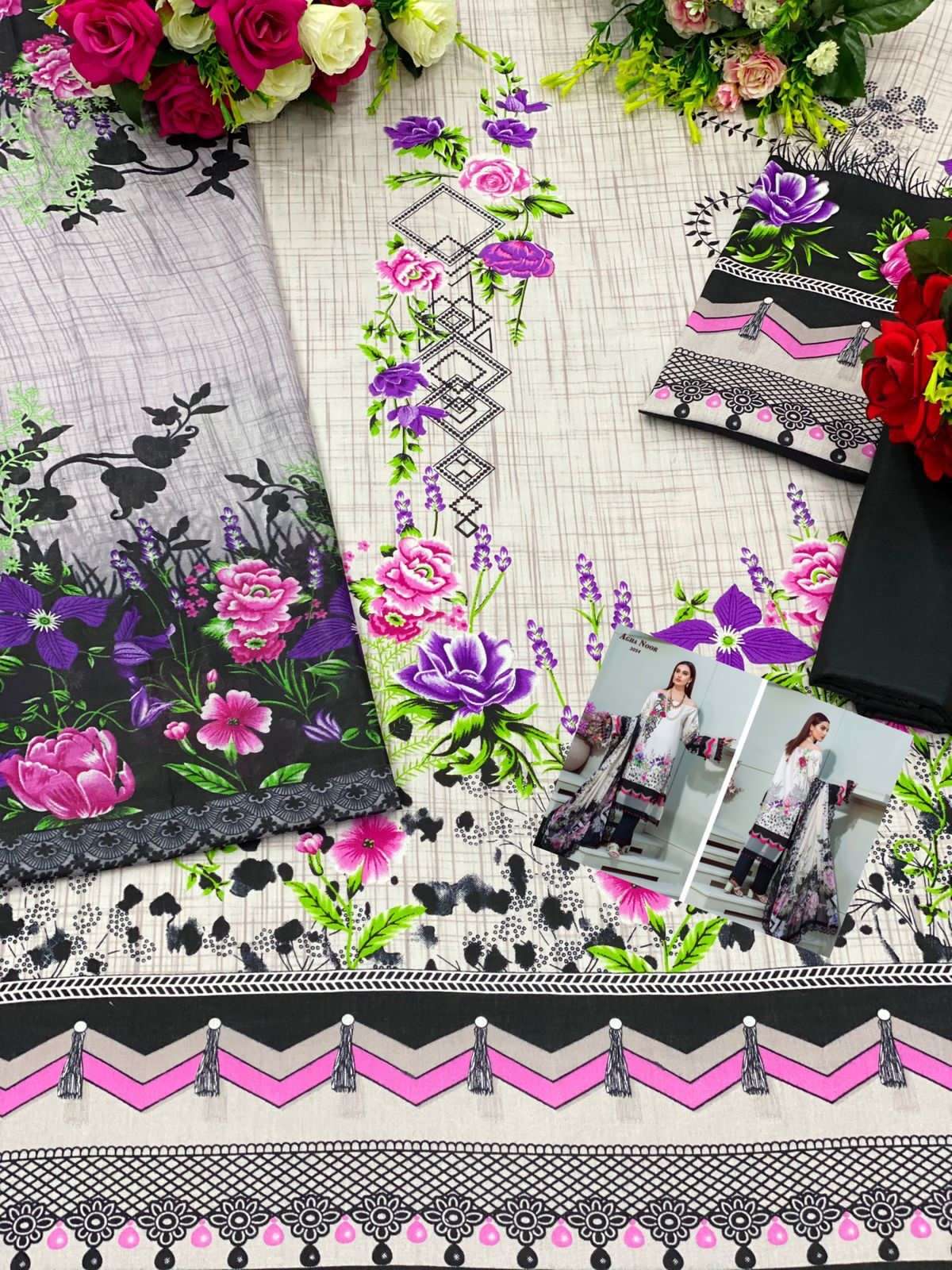 Agha Noor Vol 7 Heavy Luxury Lawn Cotton Printed Dress Materials On Wholesale