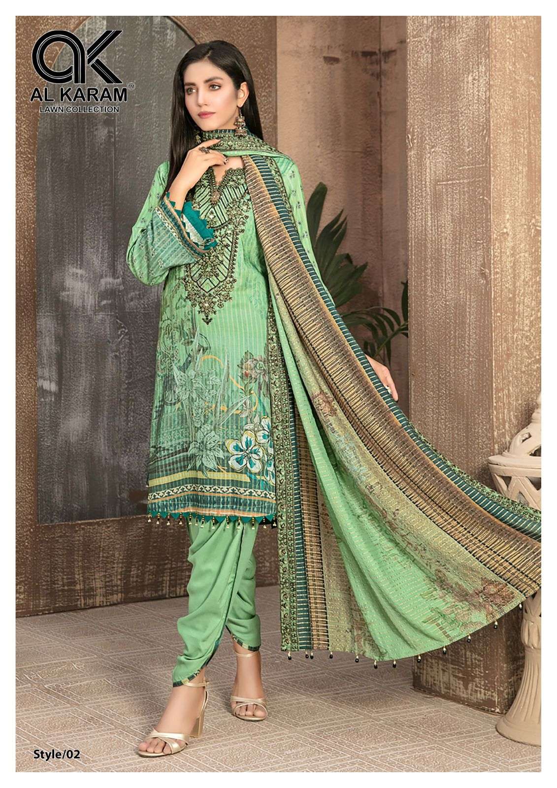 Al Karam Queen Court Nx Vol-2 Pure Cambric Cotton Printed Dress Materials On Wholesale