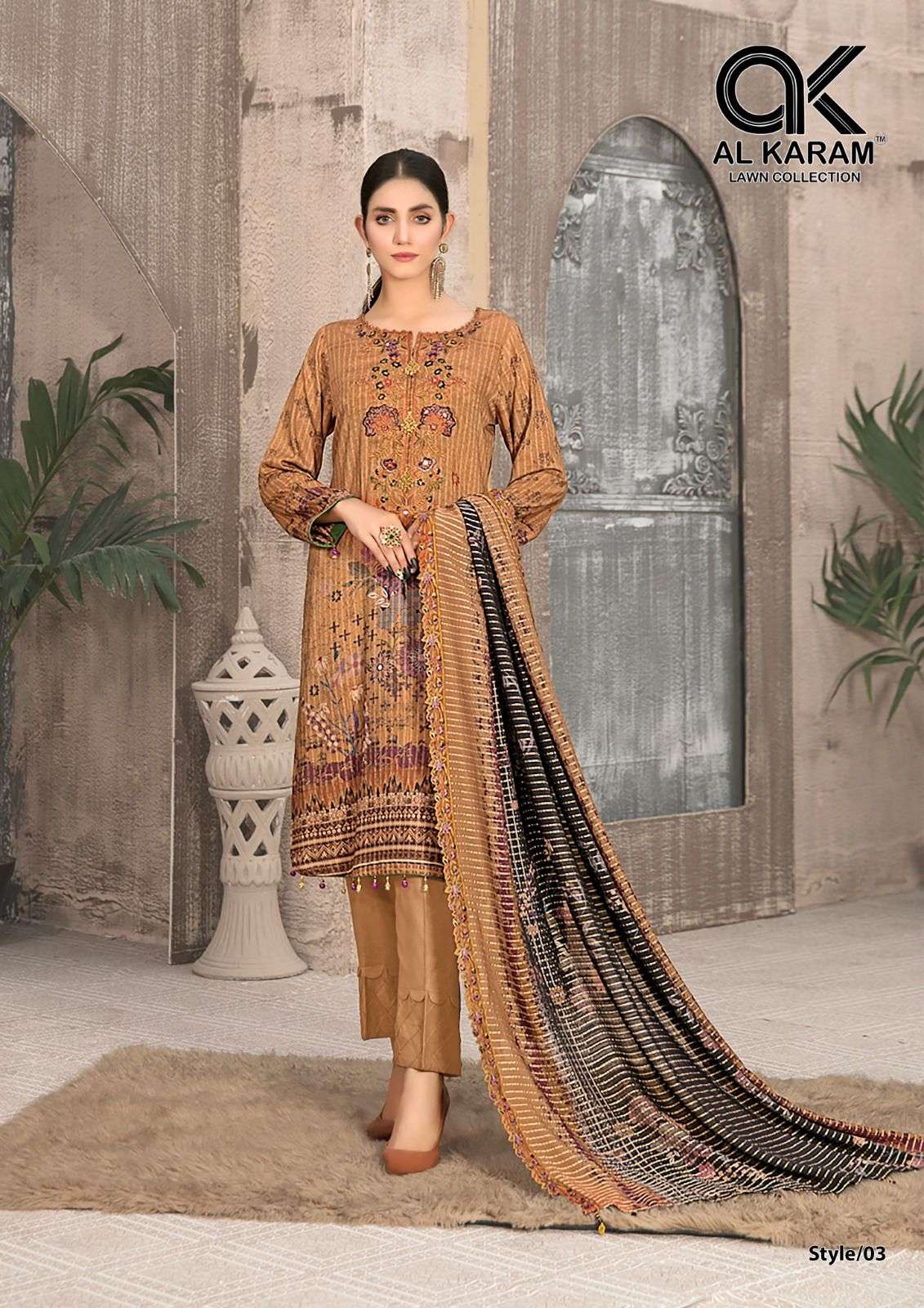 Al Karam Queen Court Nx Vol-2 Pure Cambric Cotton Printed Dress Materials On Wholesale