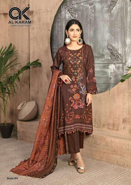 Al Karam Queen Court Nx Vol-2 Pure Cambric Cotton Printed Dress Materials On Wholesale