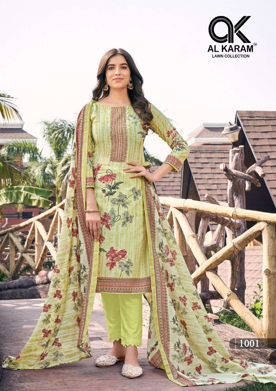 Al karam Shanaya Vol 1 Semi Lawn Cotton With Self Embroidery Work On Wholesale