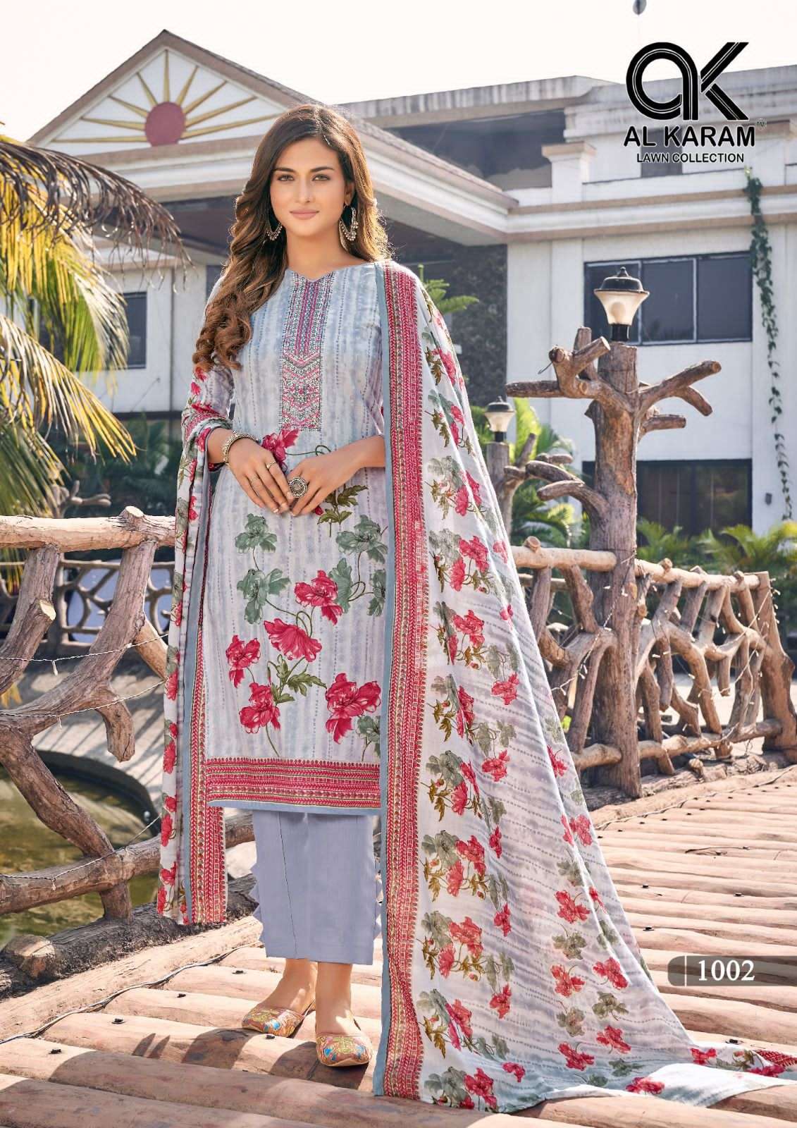Al karam Shanaya Vol 1 Semi Lawn Cotton With Self Embroidery Work On Wholesale