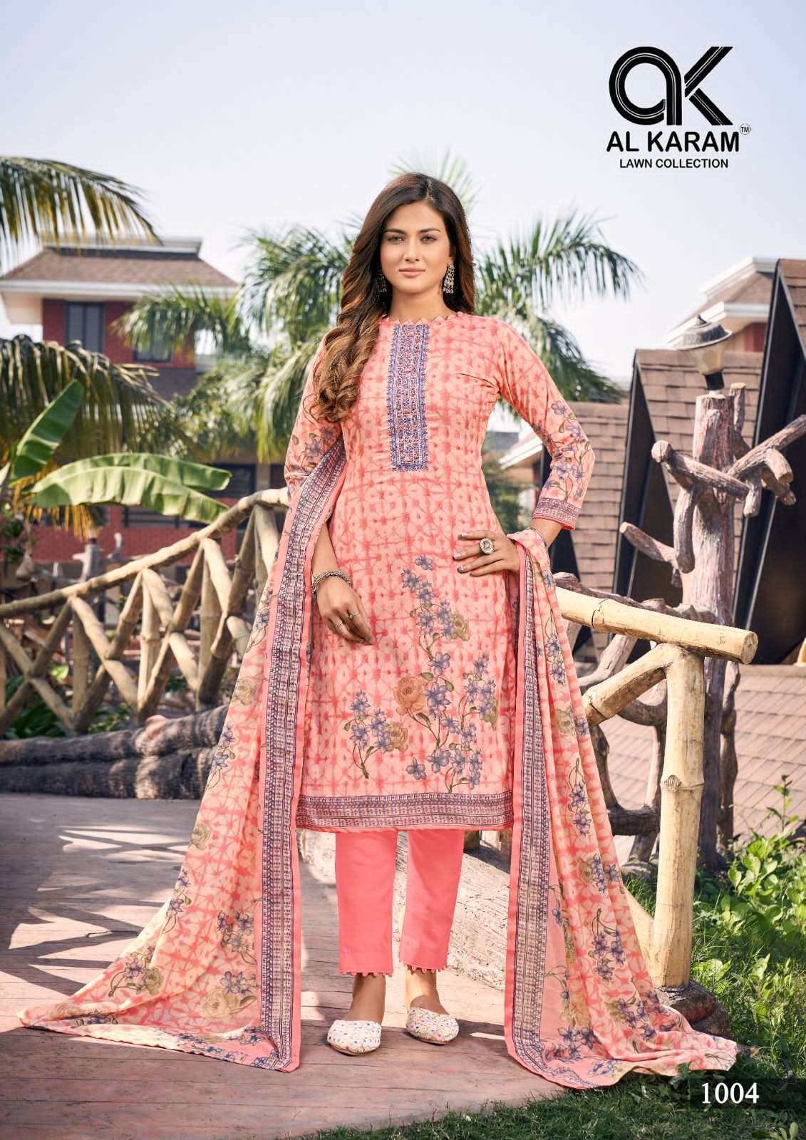 Al karam Shanaya Vol 1 Semi Lawn Cotton With Self Embroidery Work On Wholesale