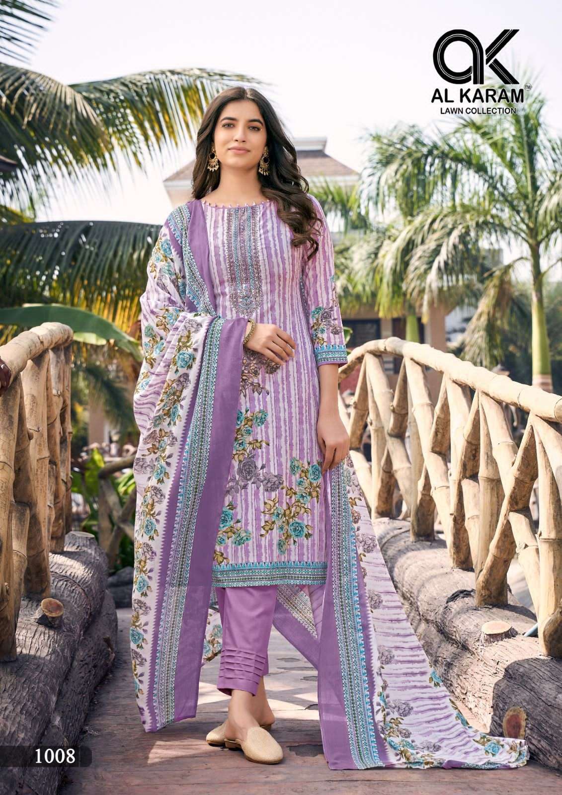 Al karam Shanaya Vol 1 Semi Lawn Cotton With Self Embroidery Work On Wholesale
