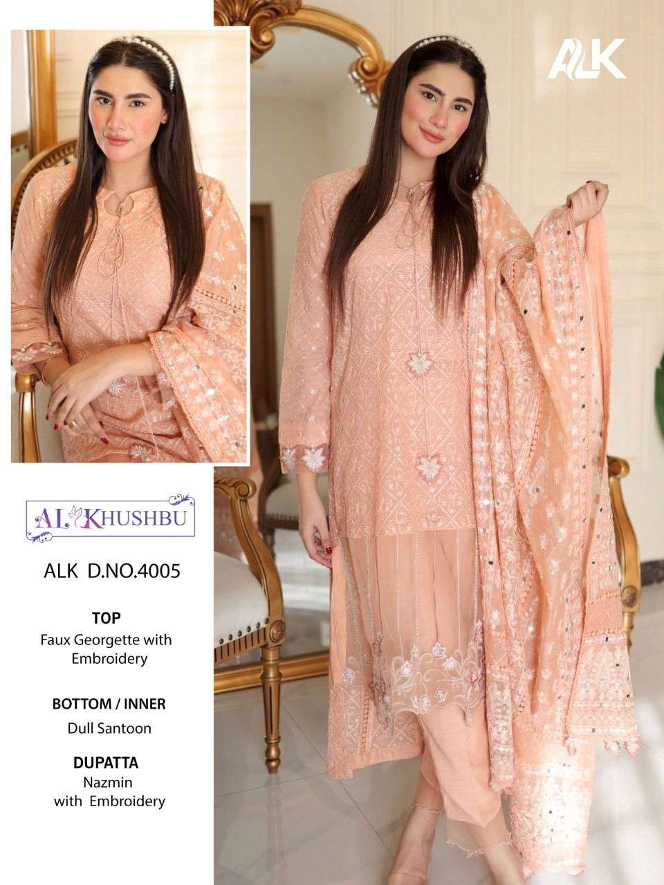 Al Khushbu Mistry Vol 6 Pakistani Georgette With Heavy Embroidery Salwar Suit On Wholesale