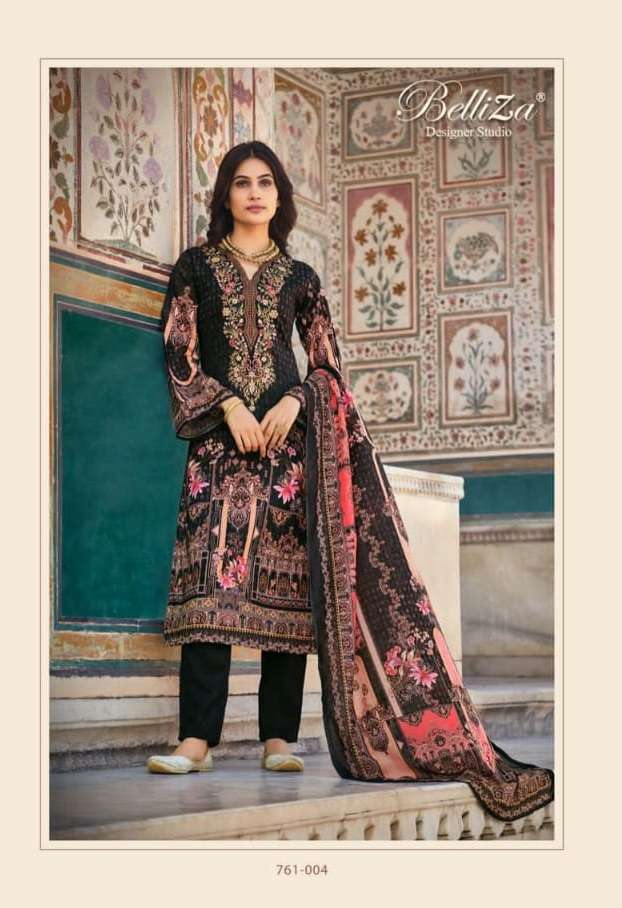 Alok Belliza Ziana Pure Cotton Digital Print With Self heavy Embroidery Work On Wholesale