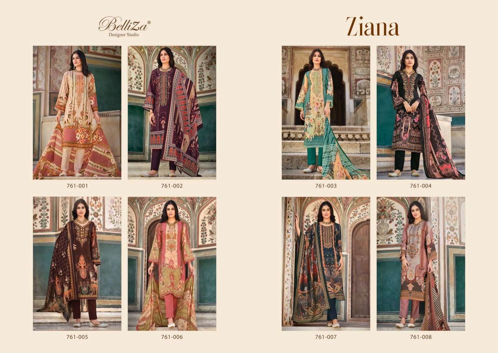 Alok Belliza Ziana Pure Cotton Digital Print With Self heavy Embroidery Work On Wholesale