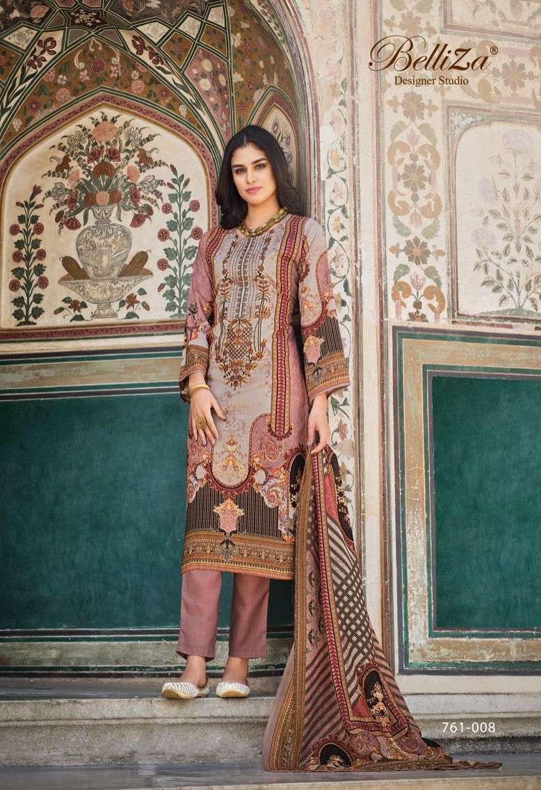 Alok Belliza Ziana Pure Cotton Digital Print With Self heavy Embroidery Work On Wholesale