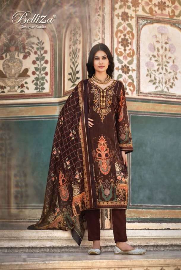 Alok Belliza Ziana Pure Cotton Digital Print With Self heavy Embroidery Work On Wholesale