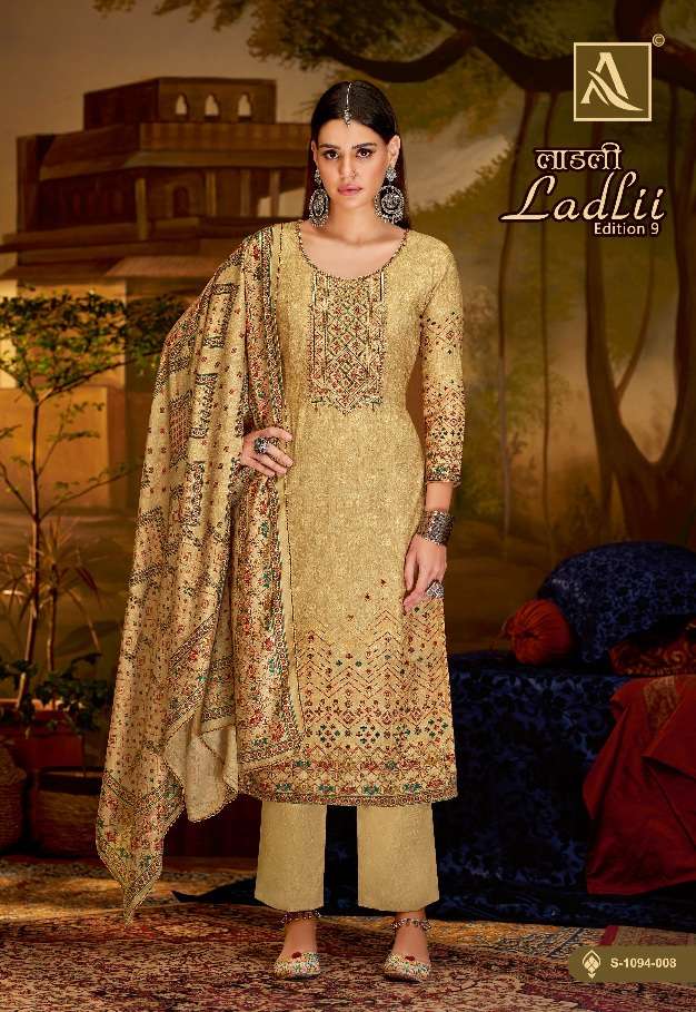  Alok Suit LADLII-9 Pure Zam Cotton Digital Print  Suit On Wholesale