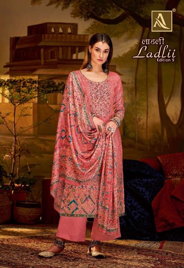  Alok Suit LADLII-9 Pure Zam Cotton Digital Print  Suit On Wholesale