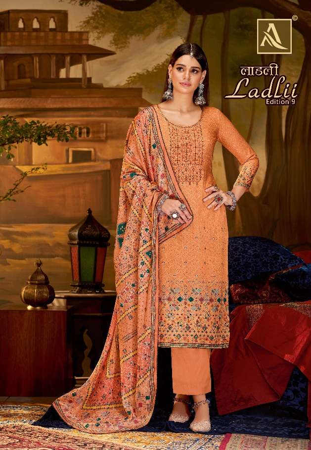  Alok Suit LADLII-9 Pure Zam Cotton Digital Print  Suit On Wholesale