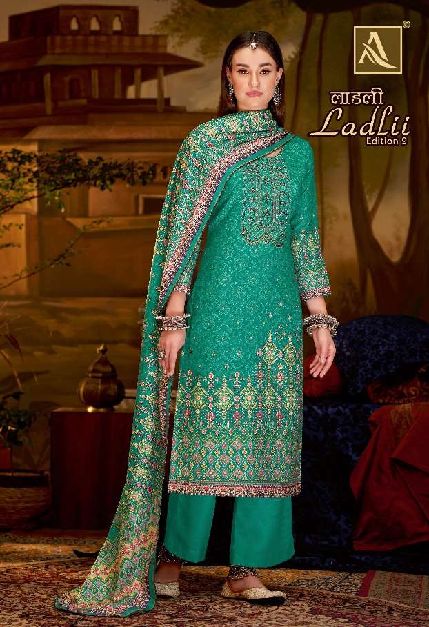  Alok Suit LADLII-9 Pure Zam Cotton Digital Print  Suit On Wholesale