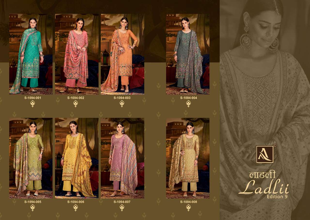  Alok Suit LADLII-9 Pure Zam Cotton Digital Print  Suit On Wholesale