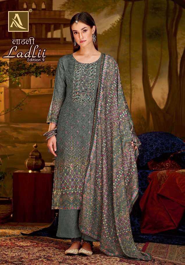  Alok Suit LADLII-9 Pure Zam Cotton Digital Print  Suit On Wholesale