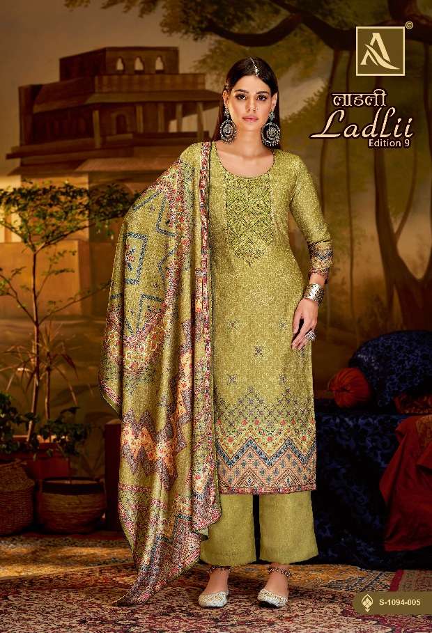  Alok Suit LADLII-9 Pure Zam Cotton Digital Print  Suit On Wholesale