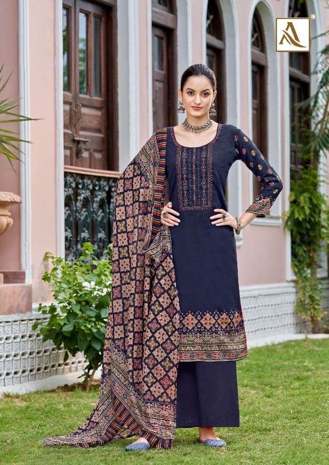 Alok Suits Anaisha Zam Cotton Digital Print with Fancy Embroidery On Wholesale