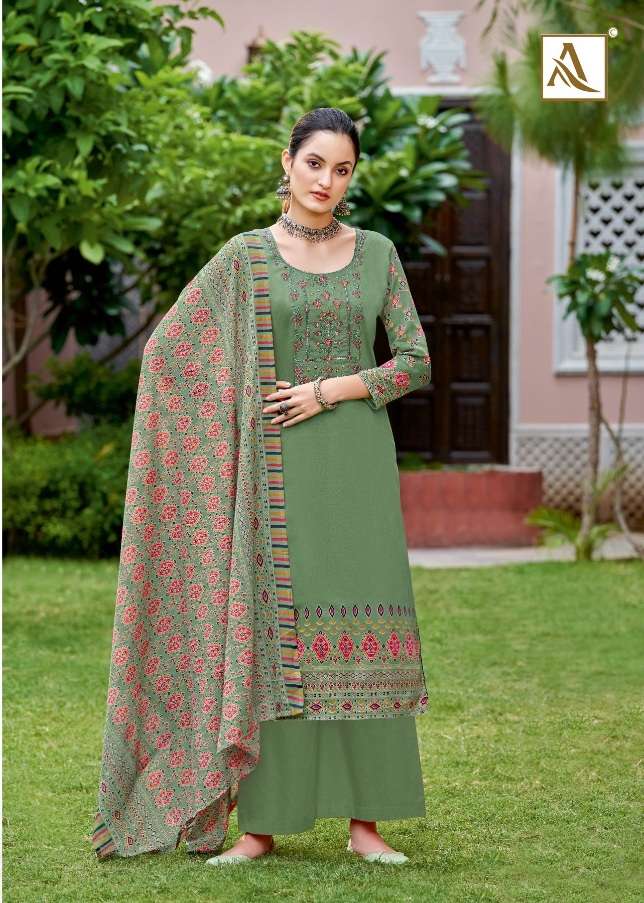 Alok Suits Anaisha Zam Cotton Digital Print with Fancy Embroidery On Wholesale