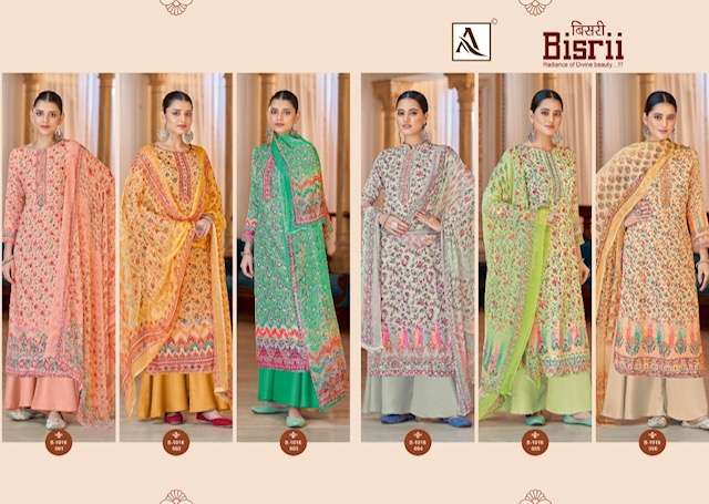 Alok Suits Bisrii Pure Zam Cotton Digital Print With Swarovski Diamond On Wholesale