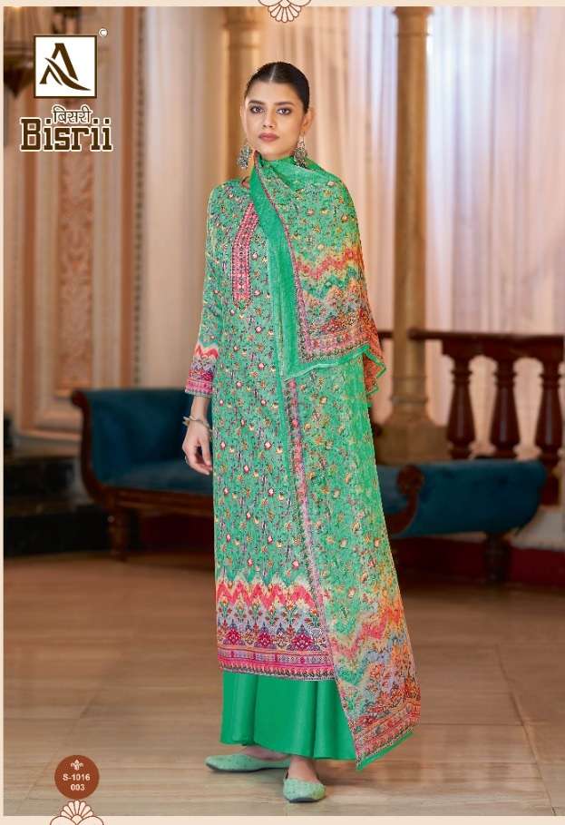 Alok Suits Bisrii Pure Zam Cotton Digital Print With Swarovski Diamond On Wholesale