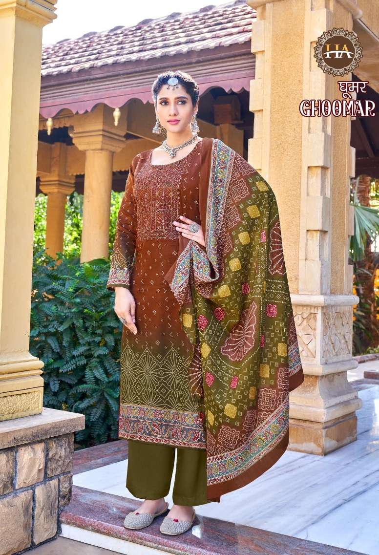 Alok Suits Ghoomer 3 Harshit Pure Zam Cotton Designer Print With Embroidery On Wholesale