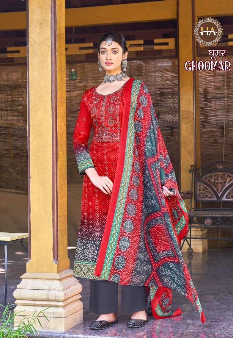 Alok Suits Ghoomer 3 Harshit Pure Zam Cotton Designer Print With Embroidery On Wholesale