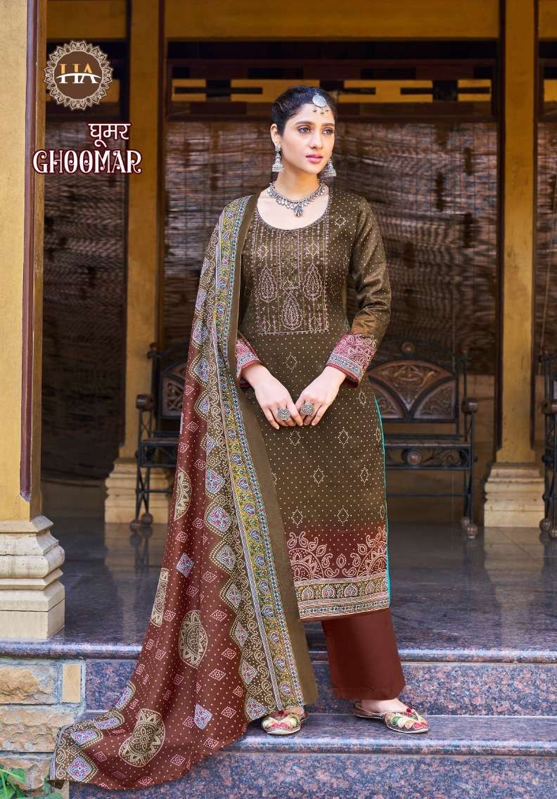 Alok Suits Ghoomer 3 Harshit Pure Zam Cotton Designer Print With Embroidery On Wholesale