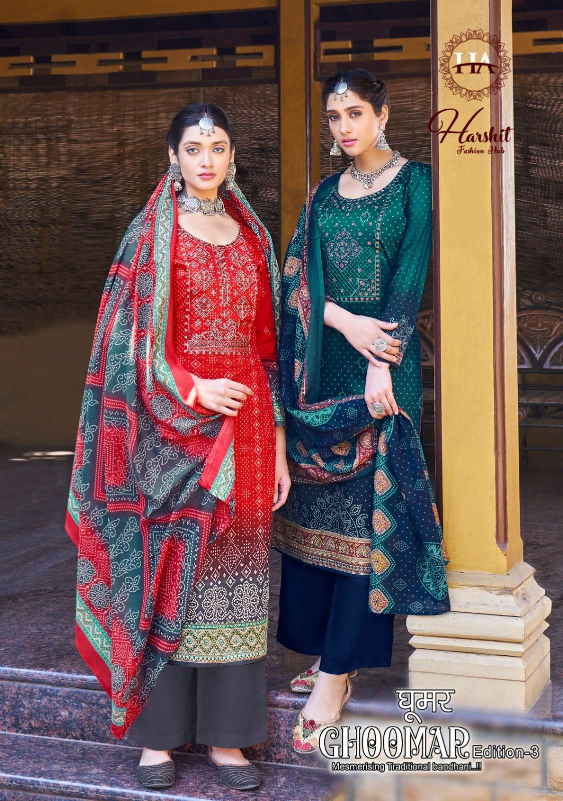 Alok Suits Ghoomer 3 Harshit Pure Zam Cotton Designer Print With Embroidery On Wholesale