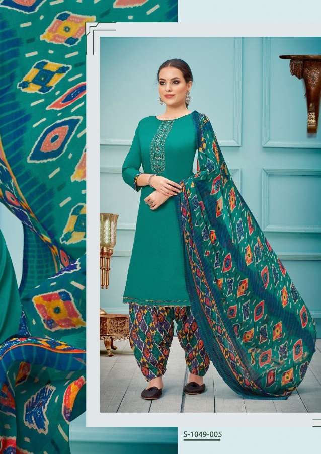 Alok Suits Jashn E Patiyala Pure Zam Dyed with Stitched Embroidery On Wholesale