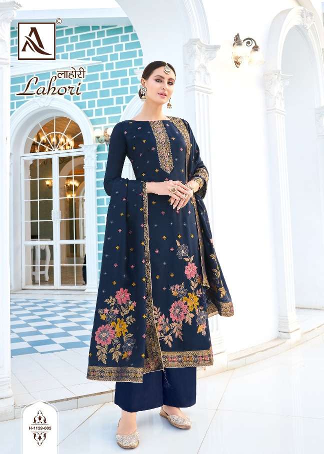Alok Suits Lahori Pure Viscose Dola Jacquard With Exclusive Hand Work On Wholesale