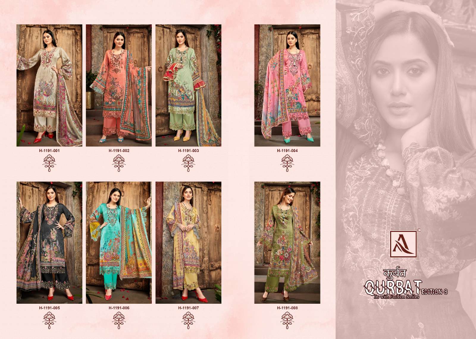 Alok Suits Qurbat 8 Zam Cotton Digital Pakistani Print With Fancy Embroidery Work On Wholesale