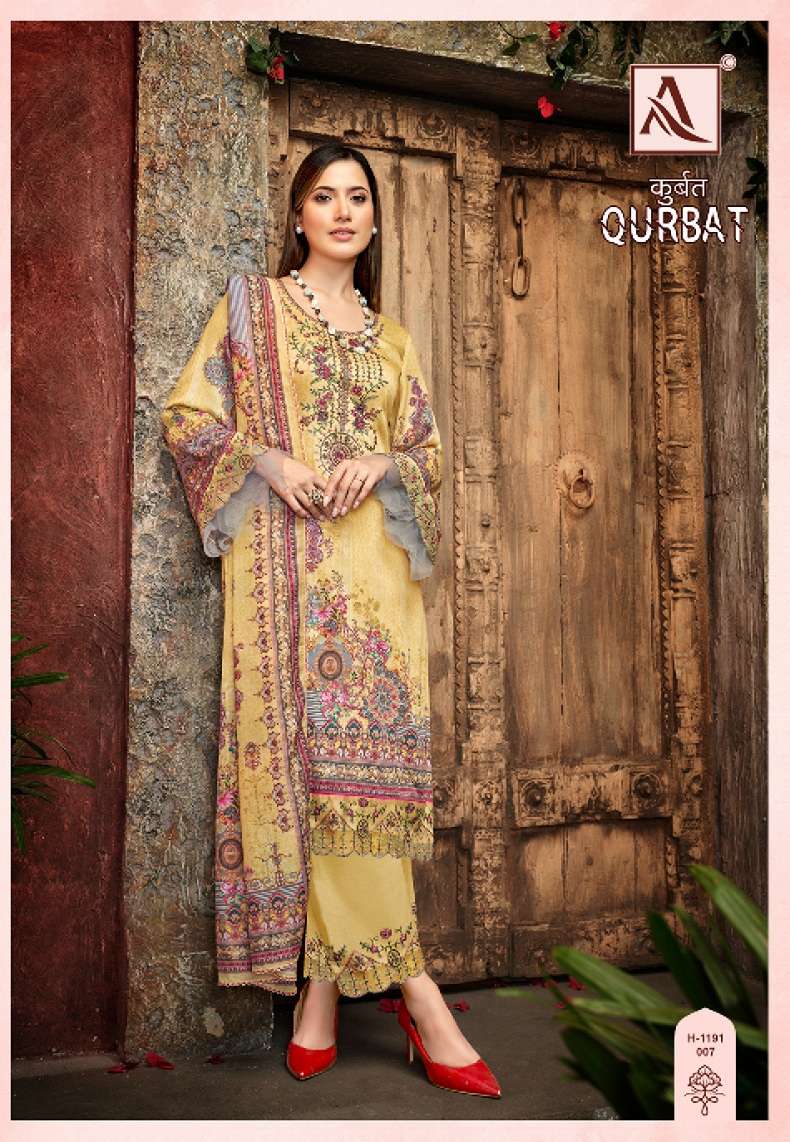 Alok Suits Qurbat 8 Zam Cotton Digital Pakistani Print With Fancy Embroidery Work On Wholesale