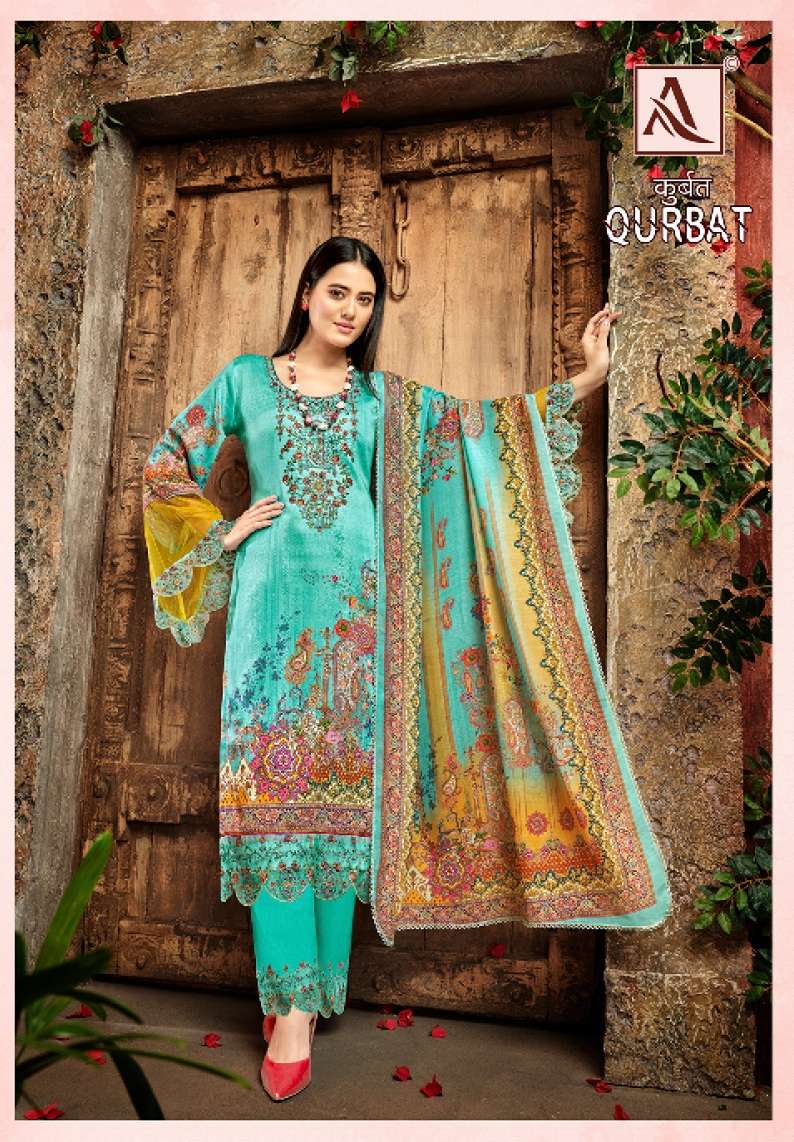 Alok Suits Qurbat 8 Zam Cotton Digital Pakistani Print With Fancy Embroidery Work On Wholesale