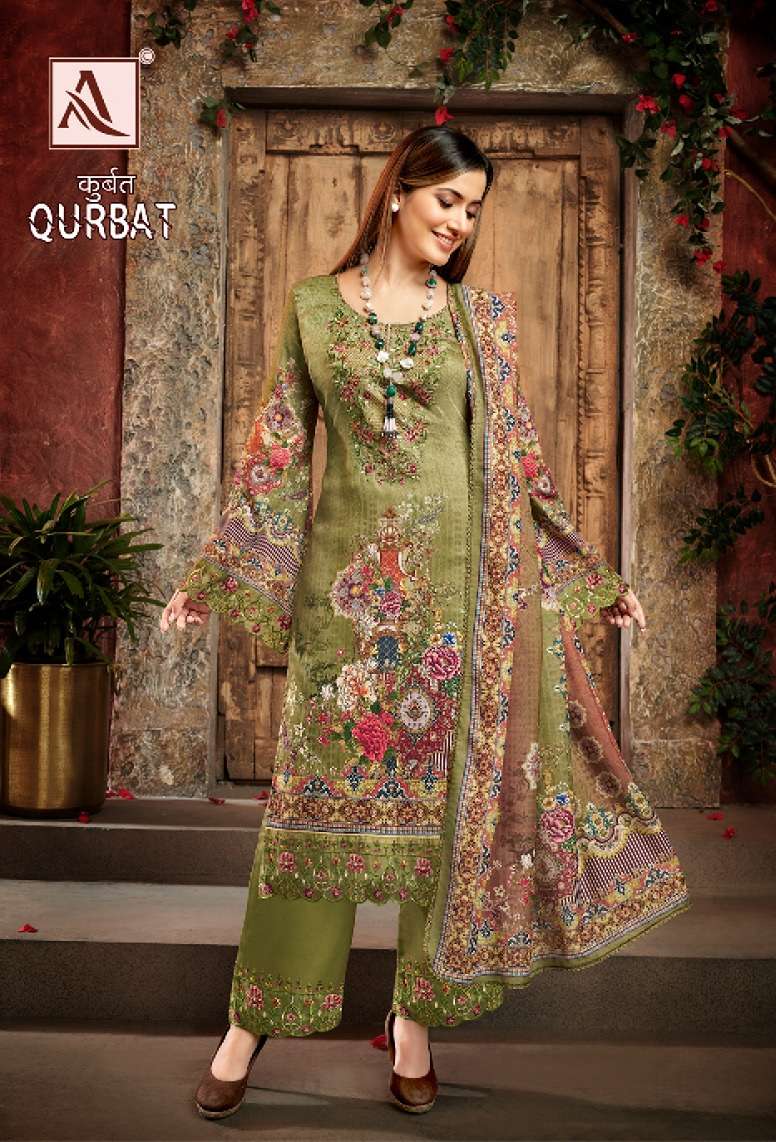 Alok Suits Qurbat 8 Zam Cotton Digital Pakistani Print With Fancy Embroidery Work On Wholesale