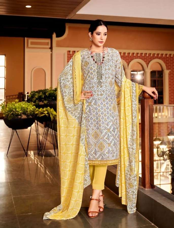 Alok Zulfat Kavya Pure Cotton Designer Print With Embroidery Work On Wholesale