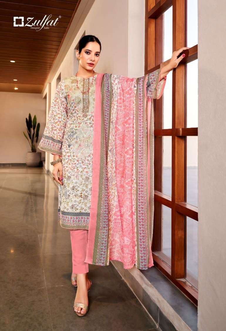 Alok Zulfat Kavya Pure Cotton Designer Print With Embroidery Work On Wholesale