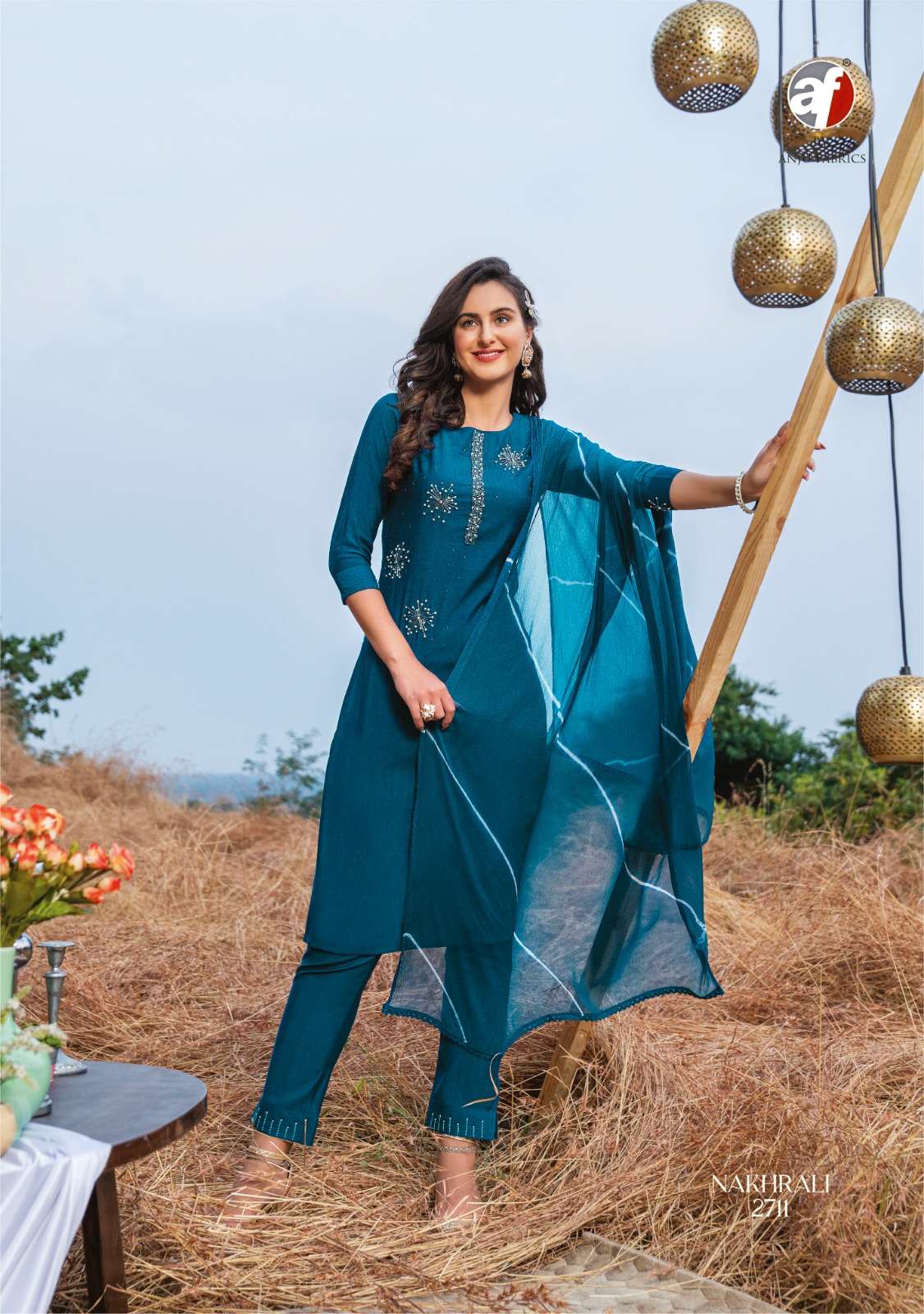Anju Fab Nakhrali Vol-4 Kurti Pant With Dupatta On Wholesale