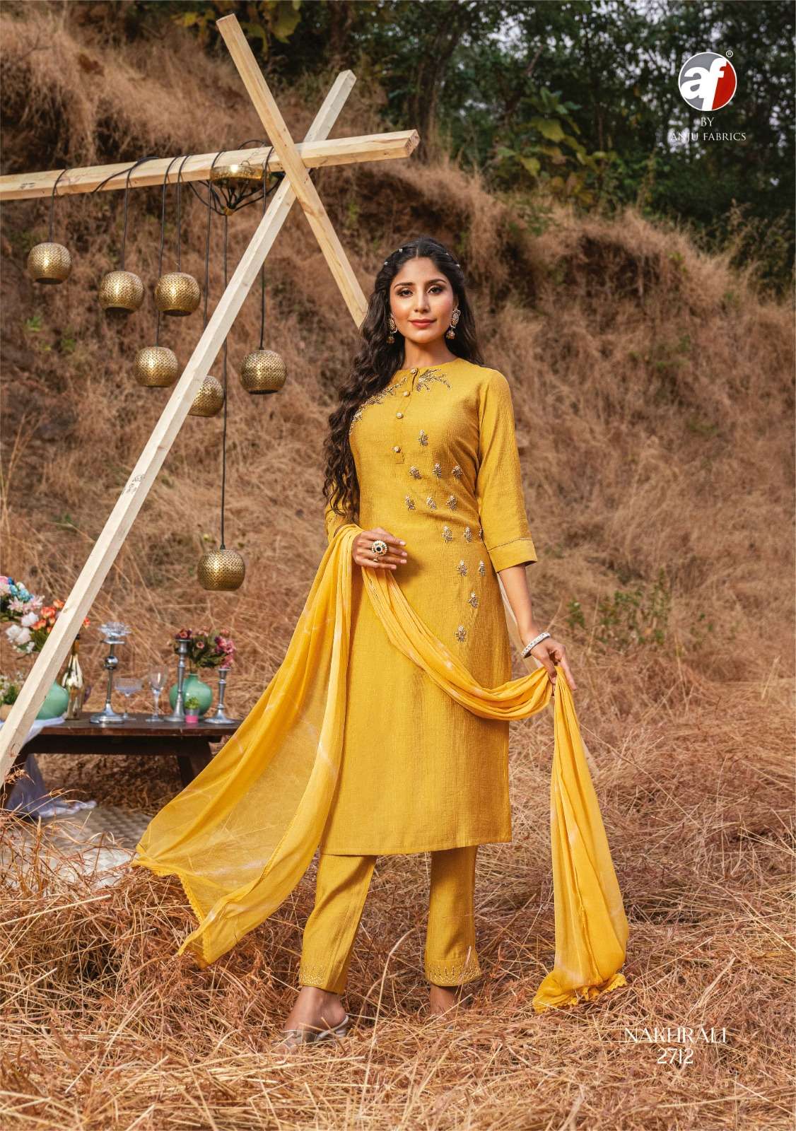 Anju Fab Nakhrali Vol-4 Kurti Pant With Dupatta On Wholesale