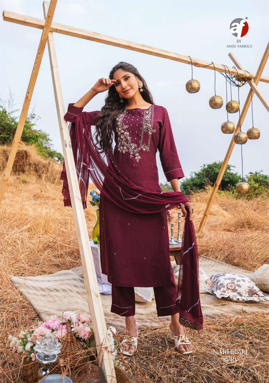 Anju Fab Nakhrali Vol-4 Kurti Pant With Dupatta On Wholesale