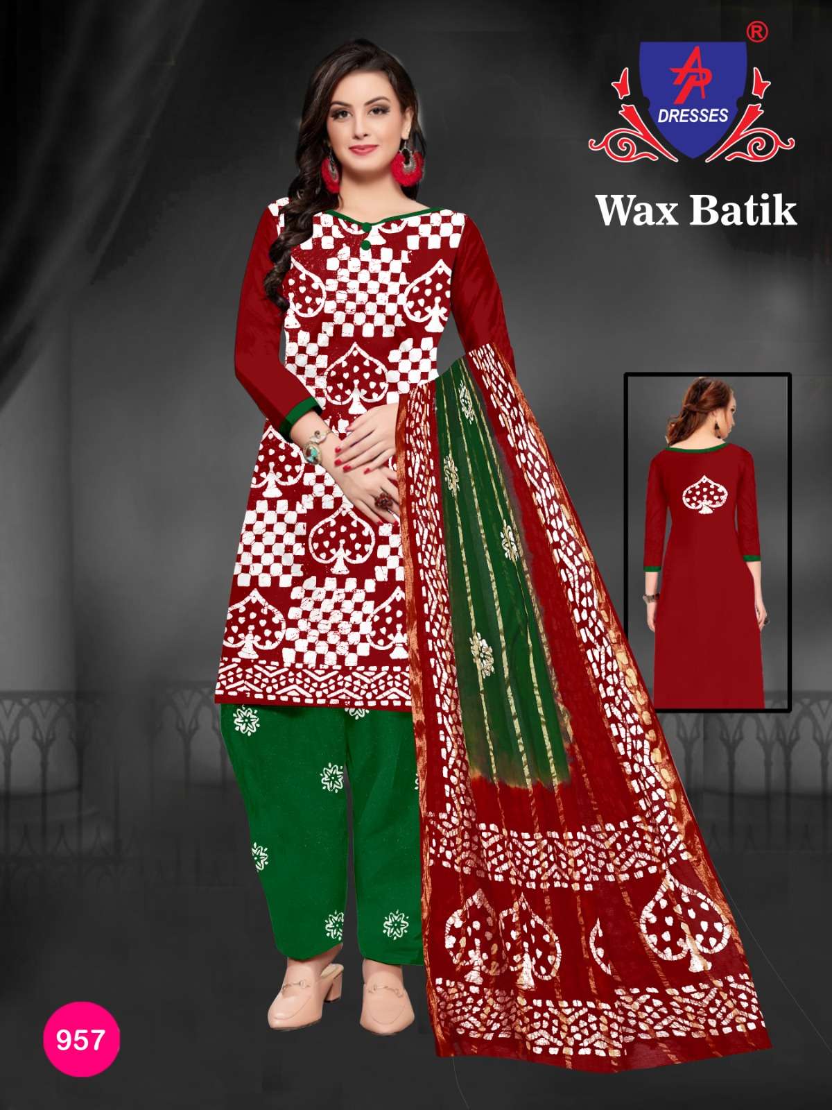 Ap Vol 9 Dresses Pure Cotton Wax Batik Print Top Bottom With Dupatta On Wholesale