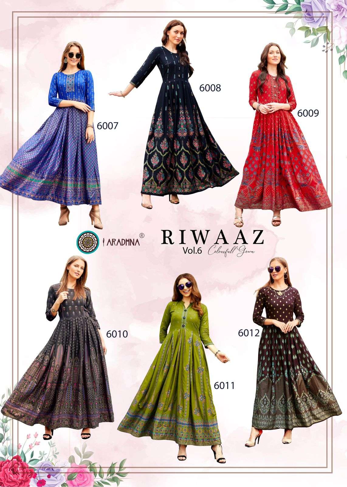 Aradhana Riwaaz Vol 6 With glamorous Design Long Kurti On Wholesale